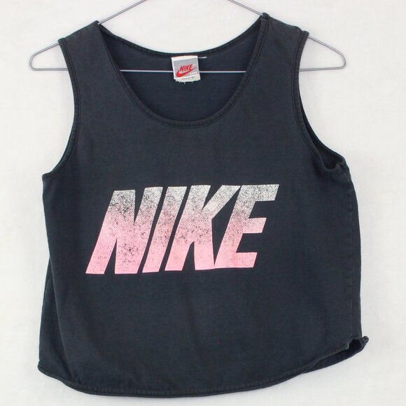 Vintage Silver Gray Tag Nike Cropped Tank Womens Medium - Picture 1 of 6